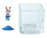 花市場直送便 ミニチュアガラス ラビちゃん グレープ & カラーサンド コバルト & 植え込み用グラス ニューブロックS
