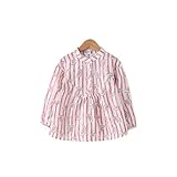 Mayababy 子供服 チュニック Ｔシャツ ベビー服 ガールズシャツ 女の子 トップス 女児 ブラウス 可愛い スイカ柄 長袖 綿麻 リンネル生地 フレア ゆったり 普段着 春夏秋 (120cm,