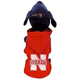NCAA Nebraska Cornhuskers Collegiateコットンライクラフード付き犬シャツ マルチカラー