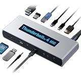 サンワダイレクト Thunderbolt 4 ドッキングステーション USB-C接続 10in1 TB4 (USB-C)×2/ USB-A×4/ LAN/HDMI/SD / 3.5mmミニプラグ PD対応 最大96W データ転送40Gbps デュアル4K/60Hz シングル8K/30Hz ACアダプタ付属 400-VGA027