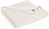 Northpoint Newport Micro Fleece Plush Blanket Twin Ivory [並行輸入品]