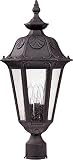 Nuvo 60/2040 Post Lantern with Seeded Mist Glass, Satin Iron Ore, Large by Nuvo