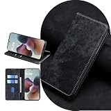 AiMaoo Motorola Moto G66j 5G/G66y 5G/G56 対応 ケース 防塵 耐衝撃 傷つけ防止 軽量 ギャラクシー 手作り PUレザー カード収納 RFID磁気防止 マグネット スタンド機能 ケース 手帳型 Moto G66y 5G/G66j 5G/G56 用 (ブラック)