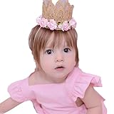 Tonsee ベビー ガールズ ヘッドバンド 可愛い フラワー クラウン ヘアバンド ストレッチ 髪飾り (ピンク)