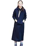 Angeliebe エンジェリーベ 産後 ワンピース 授乳服 ふんわり 裏起毛 フード 付き ロング ワンピ 産後用 ママ パーカー フリー ネイビー
