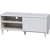 テレビ台 ローボード スライド扉式 幅114×奥行42×高さ50cm ホワイト 97416