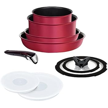 ティファール フライパン 鍋 9点 セット IH対応 「 インジニオ・ネオ IHルビー・エクセレンス セット9 」 チタン エクセレンス 6層コーティング L66392 取っ手のとれる T-fal