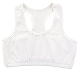 Plus Nao(プラスナオ) キッズブラジャー ジュニアブラ 単品 ハーフトップブラジャー ノンワイヤー スポーツブラジャー 子供用ブラジャー 小 150cm ホワイト