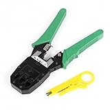 圧着ペンチ LANケーブル　かしめ圧着工具　4P/6P/8P対応　小型カッター付