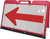 [8184841]仙台銘板　ソフトサインボード　白／赤プリズム反射（矢印板）Ｈ６００×Ｗ９００ｍｍ 3095507