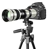 Lightdow 望遠レンズ420-800mm f/8.3 マニュアルズーム スーパー望遠レンズ + Tマウントリング for Sony Alpha A9 A7S A7R A7S A7 II A6000 A6300 A6500 A5100 A5000 手動ズームミラーレスレンズ