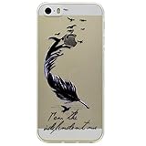 iPhone SE / iPhone 5 / 5s ケース カバー, UNEXTATI 高品質 TPU 超薄型 柔軟 保護カバー ケース 液晶保護 脱着簡単 耐衝撃 軽量 Apple iPhone S