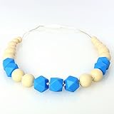 Lil' Jumbl Baby Teething Necklace | Organic Food Grade Silicone | BPA-Free (Blue) [並行輸入品]