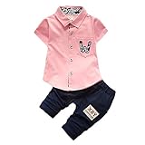 【SEBLES】ベビー 赤ちゃん 男の子 襟 無地 半袖 ポケット シャツ 無地 パンツ ズボン ボトムス コットン 綿 コットン ツーピース セット 夏 春(タイプC,90cm)