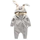 Spinas(スピナス) ベビー 着ぐるみ ロンパース もこもこ うさ耳 カバーオール かわいい キッズ コスチューム 出産祝い