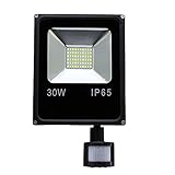VINGO 超薄型 30W LED 投光器 センサーライト フラッドライト PIR投光器 人感センサーライト 昼白色 防水仕様IP65 防災用品 屋外照明 防犯対策 超高輝度 自動点灯 角度可調