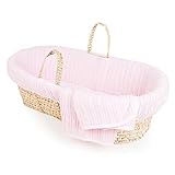 Tadpoles Cable Knit Moses Basket and Bedding Set, Pink by Tadpoles