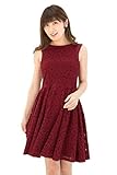 Sweet Mommy やわらか総レース ノースリーブワンピ ストレッチレース 総裏地付き 授乳ワンピ ママドレス フォーマル 謝恩会 産前産後 授乳服 マタニティ／M／ボルドー