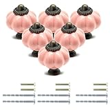 セラミック引き出しノブ 家具取っ手 箪笥 建築金具ツマミ 陶器 つまみ ノブ 戸棚食器棚 装飾 DIY 建築金具 戸棚引き (6, ピンク)