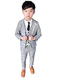 Cuteshower 男の子 スーツ キッズ フォーマル 子供スーツ チェック柄 卒業式 入学式 七五三 3点セット 110
