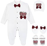 Lilax Baby Boy JewelsクラウンLayette 4 Pieceギフトセット0 – 3ヶ月 カラー: レッド