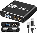 キャプチャーボードは4K HDMI パススルー 機能を搭載しています 1080P 60Hz USB 3.0 ビデオゲーム キャプチャーカード 高速転送 低遅延 ゲーム実況生配信ライブ、ビデオ会議録画、リアルタイムストリーミング 画面共有 Switch PS5/PS4/Xbox/Wiuに対応 Mac/Windows 11/ Linux/Android/iPad OS17に適用