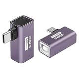 SinLoon 90度USB C-USB Bアダプタ Type C-MIDI変換コネクター Type Cオス-USB-Bメス・プリンタ・アダプタ 電子ピアノDAC、シンセ、DJコントローラー、キーボード、印刷用 2個