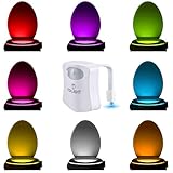 ToiLight トイレ用ナイトライト トイレ照明 オリジナル商品 モーションセンサーLED 便器用ライト 9つのカラーモード（ブルーなど） 便座のライトアップ