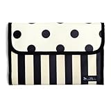 ようこそ赤ちゃんHappy母子手帳ケース（ジャバラタイプ） wide stripe（twill・Black） 日本製　B2901000