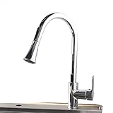 GiboダブルセンサータッチレスキッチンシンクFauce with Pull Down Sprayer、真鍮クローム仕上げ