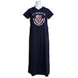 授乳服 マタニティ 半袖 ワンピース 授乳口付 カレッジ風 パーカー マキシワンピース ネイビー-M2815 M