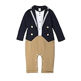 GudeHome ロンパース 紳士風 カバーオール ベビー服 男の子 フォーマル服 春秋着 蝶ネクタイ付き 子供洋服 新生児 長袖 お出かけ 入学式 結婚式 記念撮影 七五三 お祝い ブラウン 80