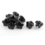 uxcell ねじノブ 星型 スター型のヘッド ねじタイプ クランプねじ ブラック ネジの長さ10mm ネジ径6mm 10個入り