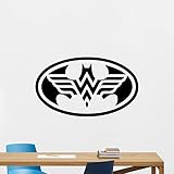バットマンワンダーウーマンロゴ壁デカールSuperhero Comics漫画ポスター壁ビニールステッカー子供ティーンボーイズ部屋保育園寝室壁アート装飾壁画259hor