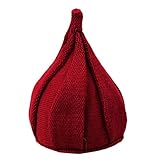 ファッション冬のベビーキッズ暖かい帽子かぎ針編みの幼児の快適なハットベストギフトワインレッドキャップ