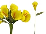 tableclothsfactory 60個Single Stem人工Mini Calla Lillies – イエロー