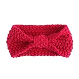 Domybest 秋冬 子供ヘアバンド コットンのベルト かわいいボウタイを飾る 編み物 百日記念 誕生日 出産祝い 良い弾力性 暖かく保つ 写真小道具 4-12歳に適して 8色