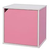 アイリスオーヤマ カラーボックス キュビック 幅34.9×奥行29×高さ34.4cm ピンク/オフホワイト CQB-35D