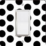 Rikki Knight Black on White Polka Dots Single Rocker Light Switch Plate [並行輸入品]