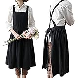 【 エプロン おしゃれ レディース 】「ちょっとそこまで」につけて行ける可愛いエプロン ナチュラルなコットンリネン素材 かわいい おしりが隠れる ポケット付き 大きい サイズ