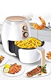 新しいエアフライヤー、1400W健康フライヤー、3.5L大容量フライスマシン、白、レシピ、健康調理器具フードオーブン
