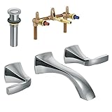 Moen KLVO-W-T6906CR Voss Two-Handle Wall-Mount Lavatory Faucet, Chrome [並行輸入品]