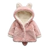 Candykids キッズ コート アウター 裏起毛 ポンポン付き 厚手　暖かい中長め　 女の子 子供服　ジャケット 秋冬春 ブルゾン (80cm, ピンク)