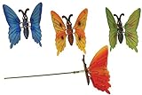 AssortedカラープラスチックButterflies onメタルpicks- 12 Butterflies