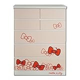 アルファタカバ サンリオ家具 子供部屋リビングに置きたいキティちゃん 80cm幅5段リボンチェスト(パステルピンク)