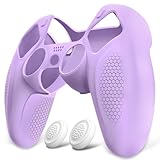 PlayVital Ninjaエディション ps5コントローラーに対応用シリコンカバースキン、ps5対応用ソフト保護カバー、保護カバー付けたまま充電ステーションにもフィットします【モーブパープル】