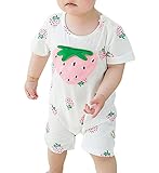 YY-Natuhi ベビー服 女の子 男の子 ロンパース カバーオール 半袖 新生児 前開き コットン 赤ちゃん ボディースーツ 肌着 ベビースーツ 出産祝い 子供服 七五三 かわいい イチゴ柄 夏服