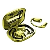 ワイヤレス 耳掛け式イヤホン「2025年最新」 業界トップBluetooth5.4瞬時接続 ブルートゥース イヤホン IPX7防水 最大120時間再生 耳掛け式 マイク付き スポーツ 片耳/両耳モード コンパクト/テレワーク/仕事/在宅勤務/運転/WEB会議/通勤/通学 iOS&Android対応 (yellow)