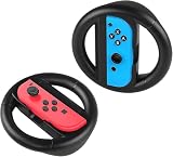 【Switch/Switch 有機ELモデル対応】Joy-Conハンドル 2個セット For マリオカート8 デラックス Switch ジョイコンハンドル ジョイコングリップ Switch/Switch OLED 対応 装着簡単 手触り良い 持ちやすい（ホワイト）