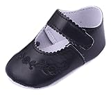 (ビグッド)Bigood 可愛い 赤ちゃん ベビー靴 女の子 PU 子供靴 プリンセス フォーマル フラット ルームシューズ 出産祝い 結婚式 無地 黒 11cm